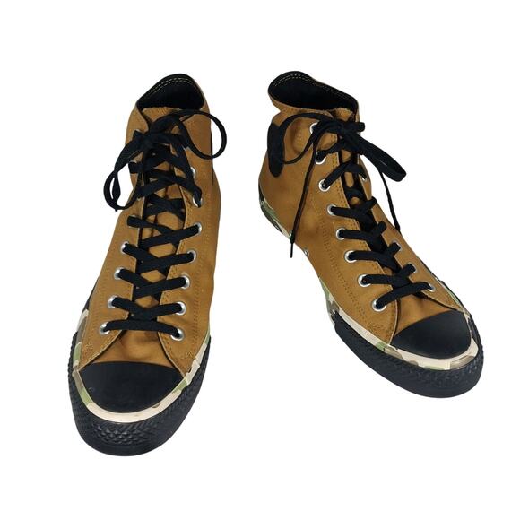 NWOT! CONVERSE CHUCK TAYLOR ALL STAR! TAN AND CAMO GREEN/BLACK SNEAKERS! SZ 11.5 - Picture 2 of 10